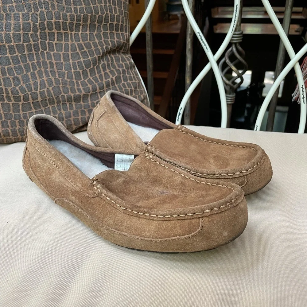 Ugg Alder Suede Slip On Shoe Slipper‎ Tan Size 10